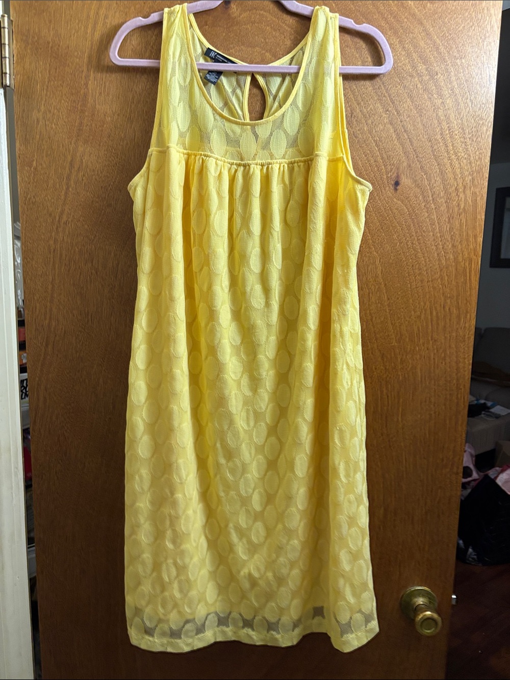 INC International Concepts Bright Yellow Sleeveless Midi Dress